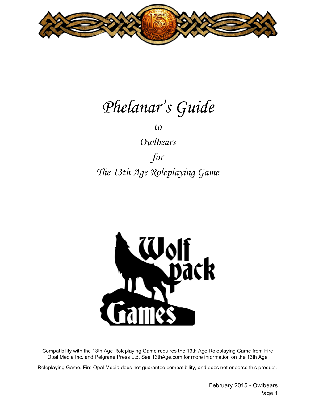 Phelanar's Guide