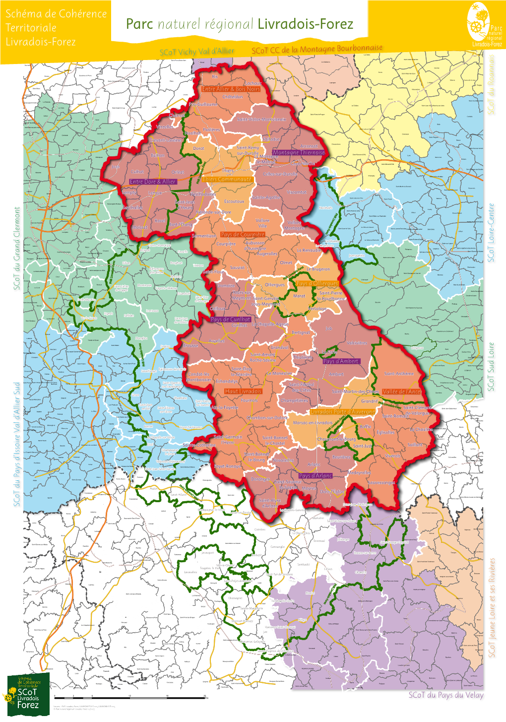 Carte : Périmètre Des EPCI Du Scot Livradois