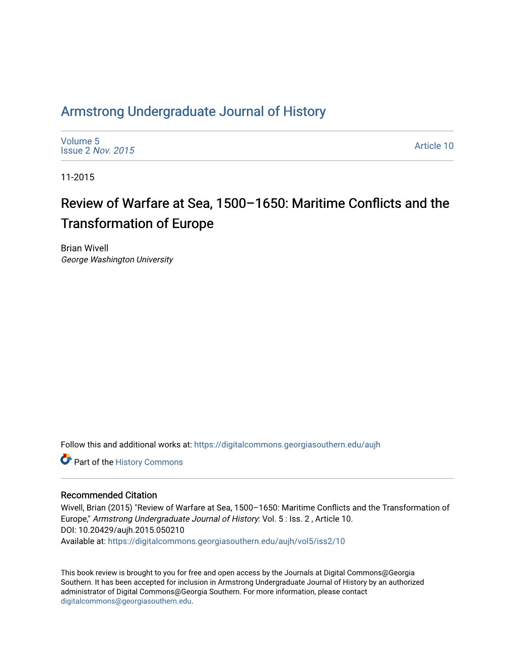 Review of Warfare at Sea, 1500–1650: Maritime Conflicts and the Transformation of Europe