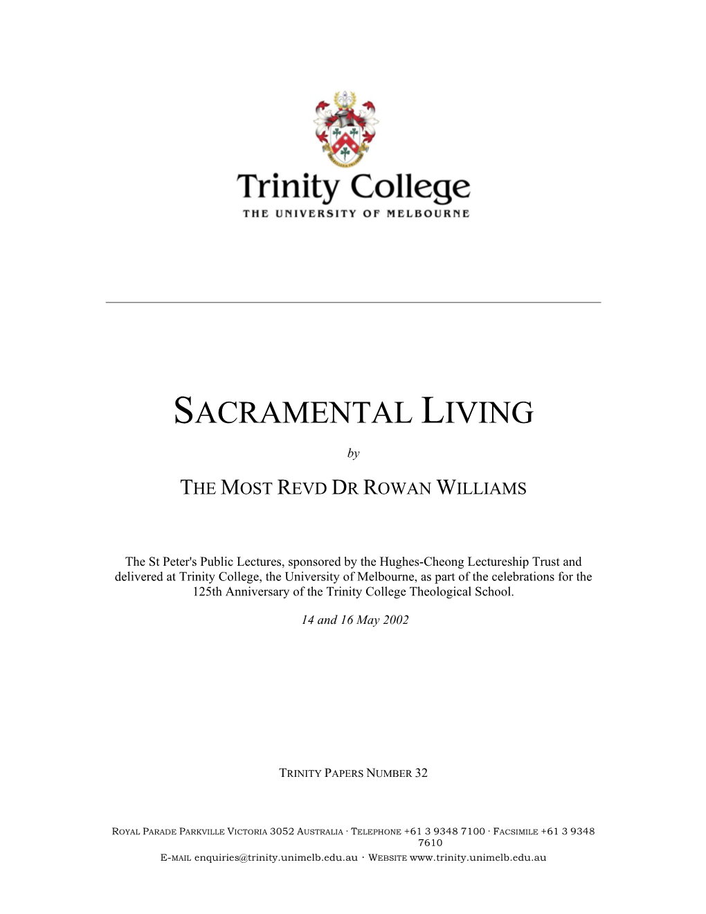 Sacramental Living