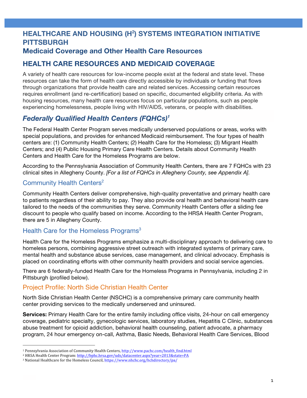 Medicaid Coverage and Other Healthcare Resources in Pittsburgh