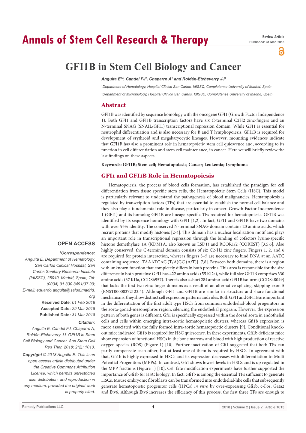 GFI1B in Stem Cell Biology and Cancer