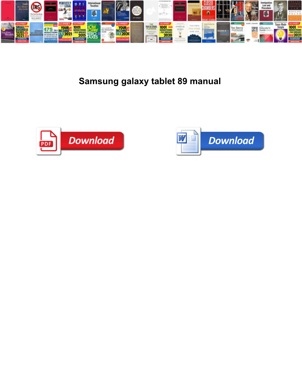 Samsung Galaxy Tablet 89 Manual