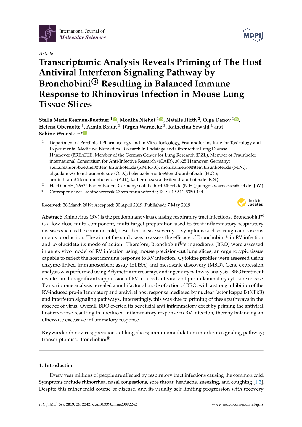 Transcriptomic Analysis Reveals Priming of the Host Antiviral