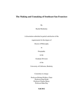 The Making and Unmaking of Southeast San Francisco