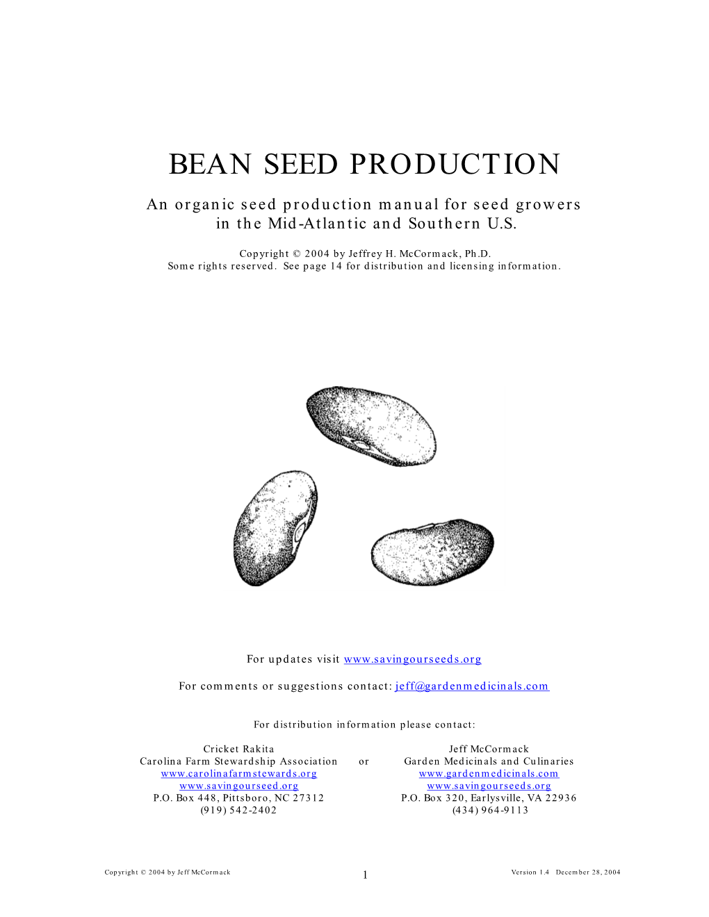 Organic Bean Seed Production