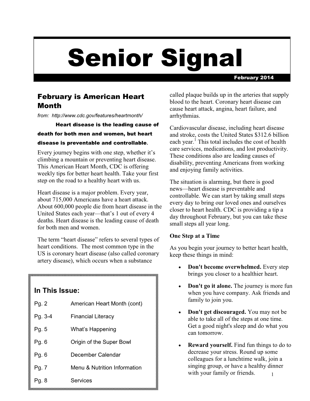 Senior Signal February 2014