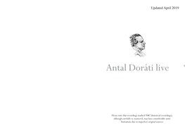 Antal Doráti Live Live Concerts