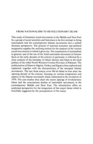FROM NATIONALISM to REVOLUTIONARY ISLAM This
