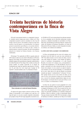 Treinta Hectáreas De Historia Contemporánea En La Finca De Vista Alegre