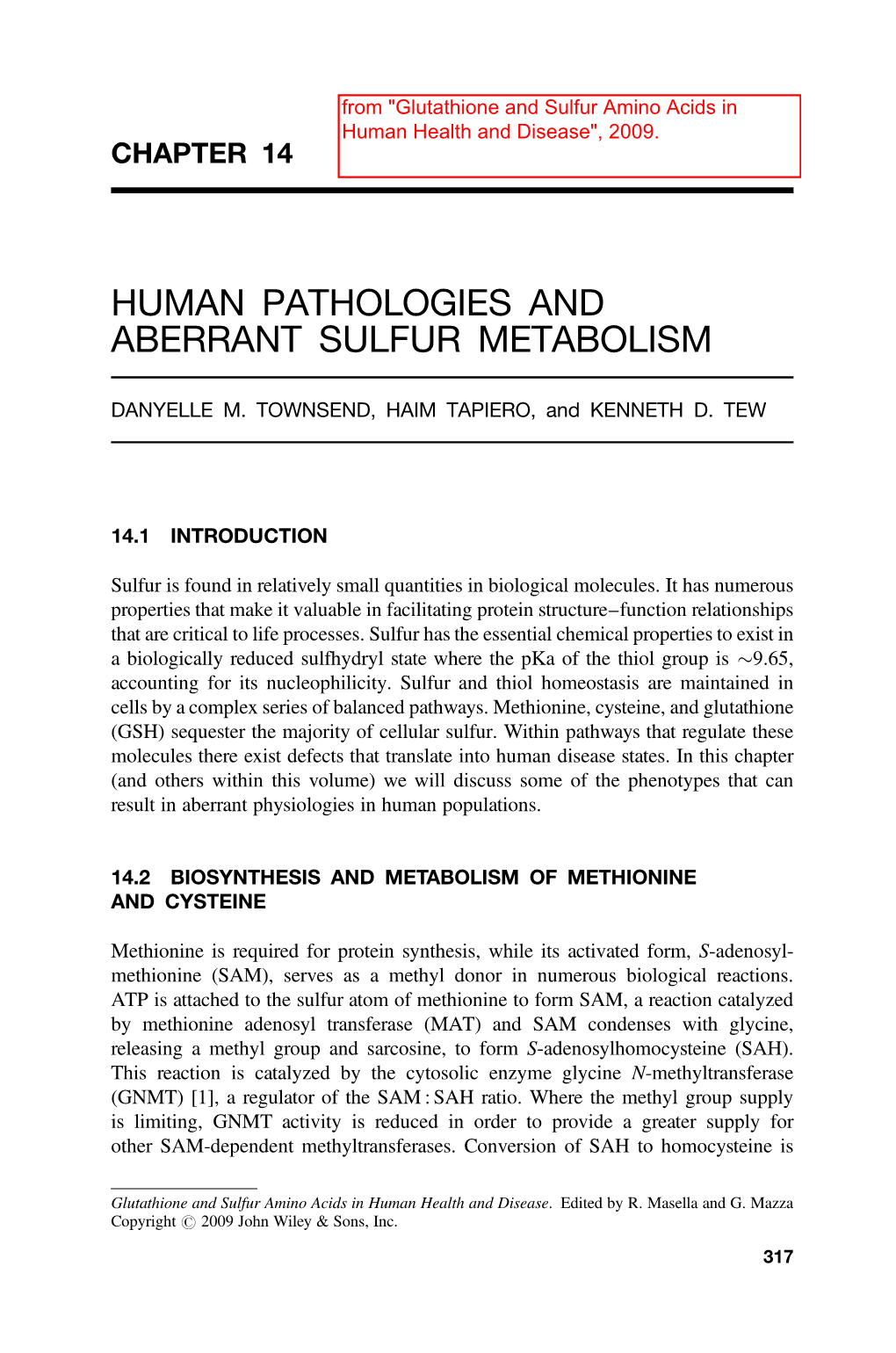 Human Pathologies and Aberrant Sulfur Metabolism from Glutathione