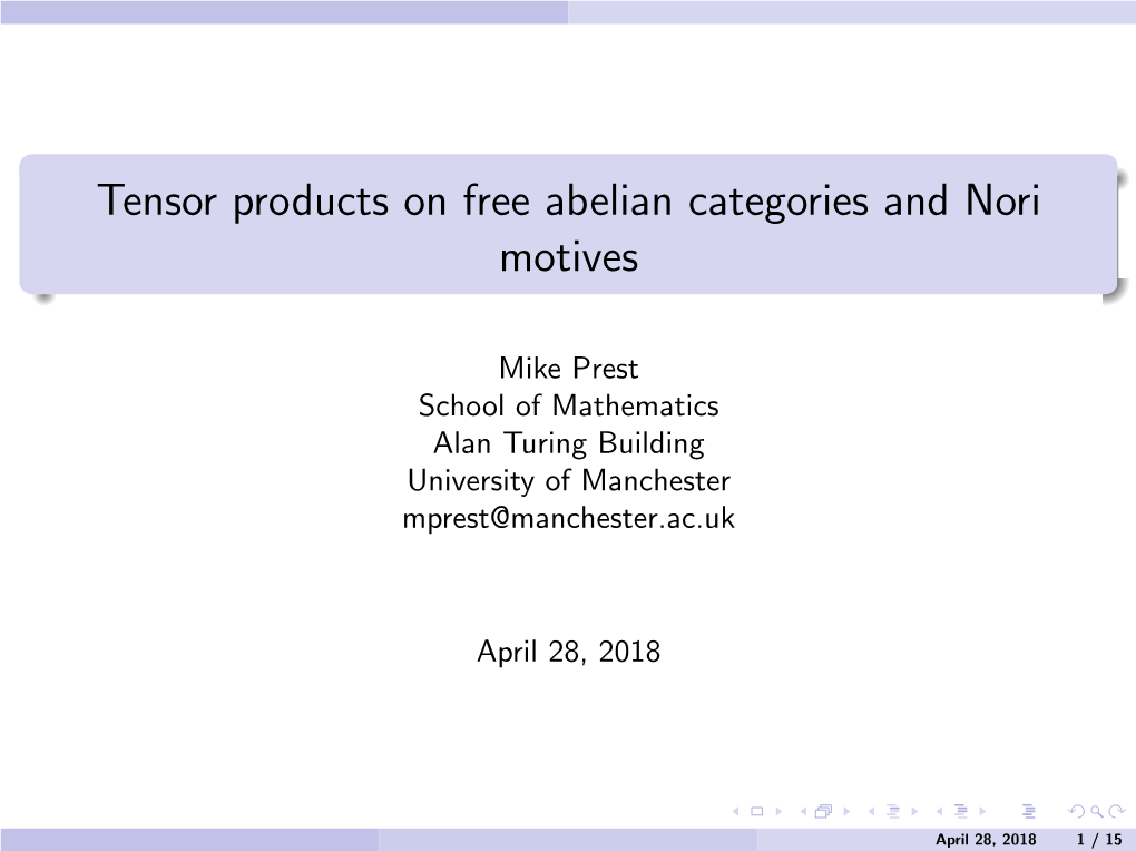 Tensor Products on Free Abelian Categories and Nori Motives