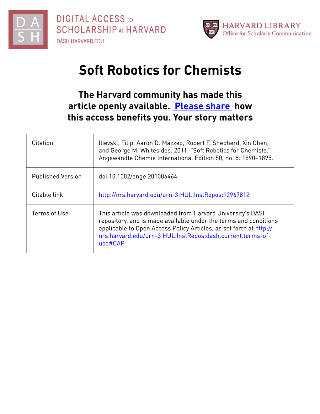 Soft Robotics for Chemists
