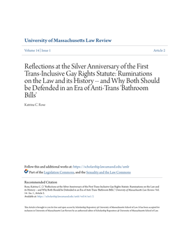 Reflections at the Silver Anniversary of the First Trans-Inclusive Gay