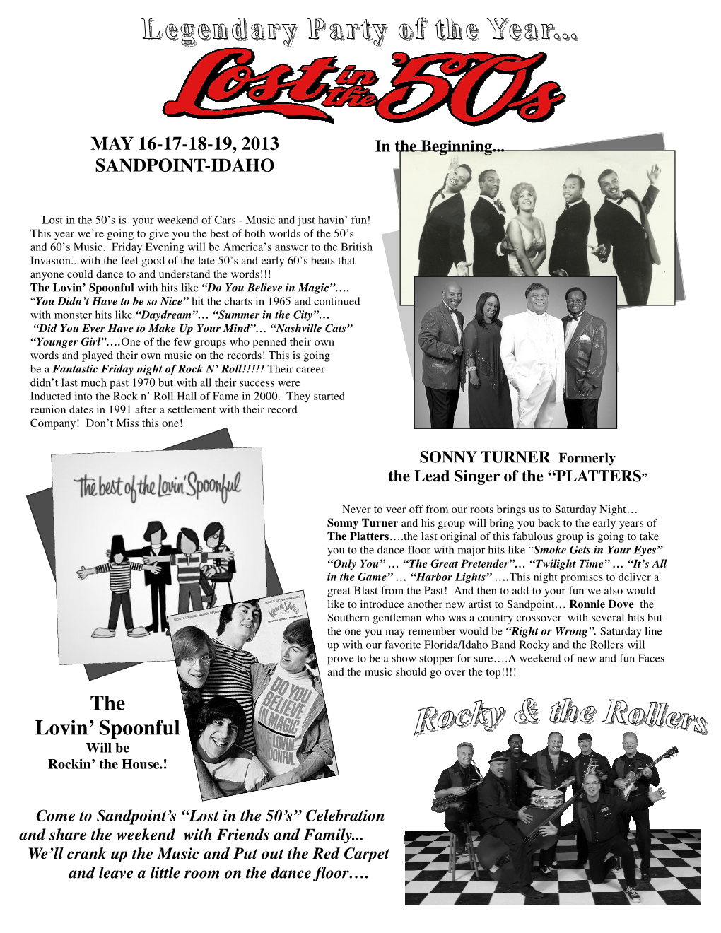 Lost in the 50'S 2013 Flyer