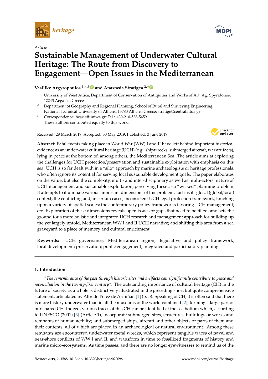 Sustainable Management of Underwater Cultural Heritage: the Route from Discovery to Engagement—Open Issues in the Mediterranean