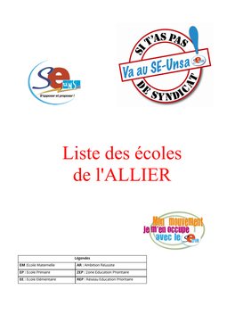 Liste Des Écoles De L'allier