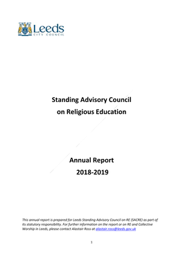 Standing Advisory Council on Religious Education Annual Report
