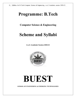 Programme: B.Tech Scheme and Syllabi