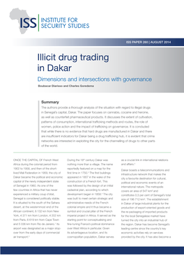 Illicit Drug Trading in Dakar Dimensions and Intersections with Governance Boubacar Diarisso and Charles Goredema