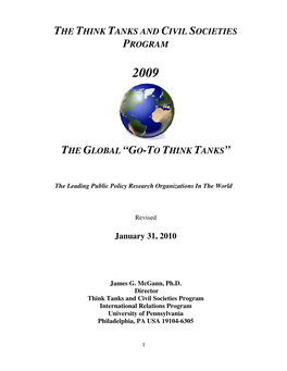 The Think Tanks and Civil Societies Program the Global