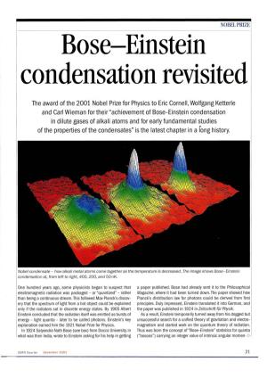 Bose-Einstein Condensation Revisited