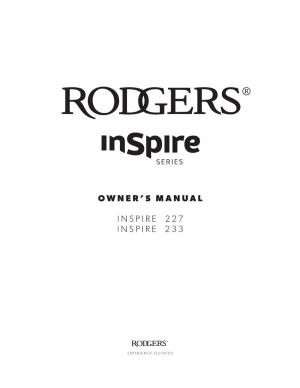Owner's Manual Inspire 227 Inspire