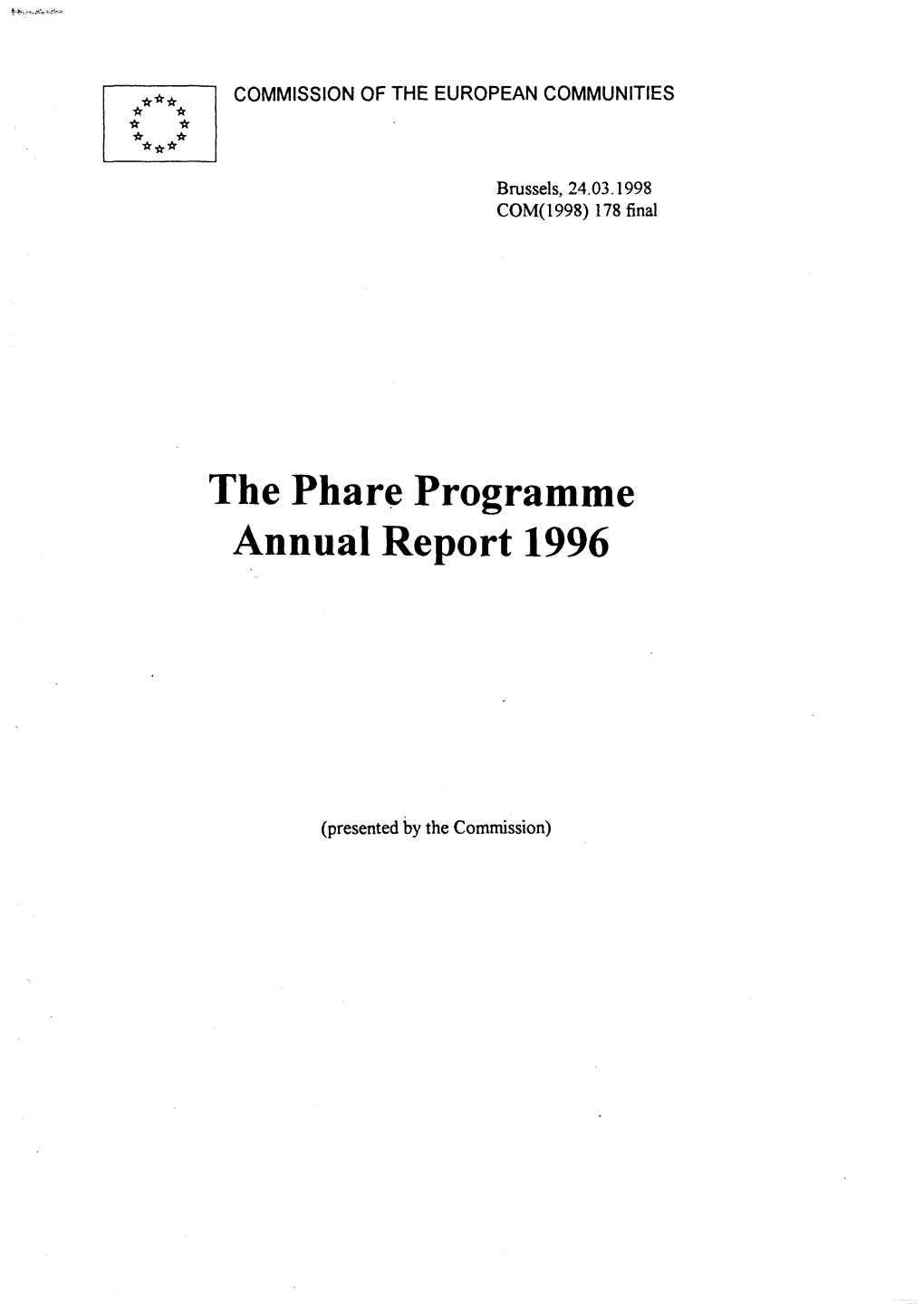 The Phare Programme Annual Report 1996