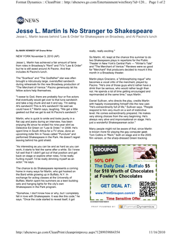 Jesse L. Martin Is No Stranger to Shakespeare Jesse L