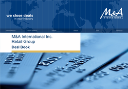 M&A International Inc. Retail Deal Book