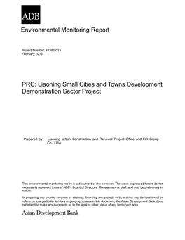 Environmental Monitoring Report PRC: Liaoning Small Cities And