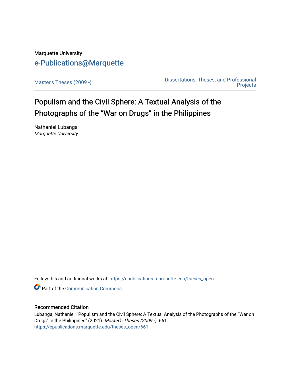 Populism and the Civil Sphere: a Textual Analysis of the Photographs of the “War on Drugs” in the Philippines