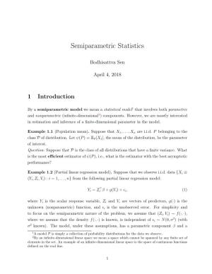 Introduction to Semiparametric Statistics