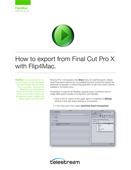 How to Export from Final Cut Pro X with Flip4mac