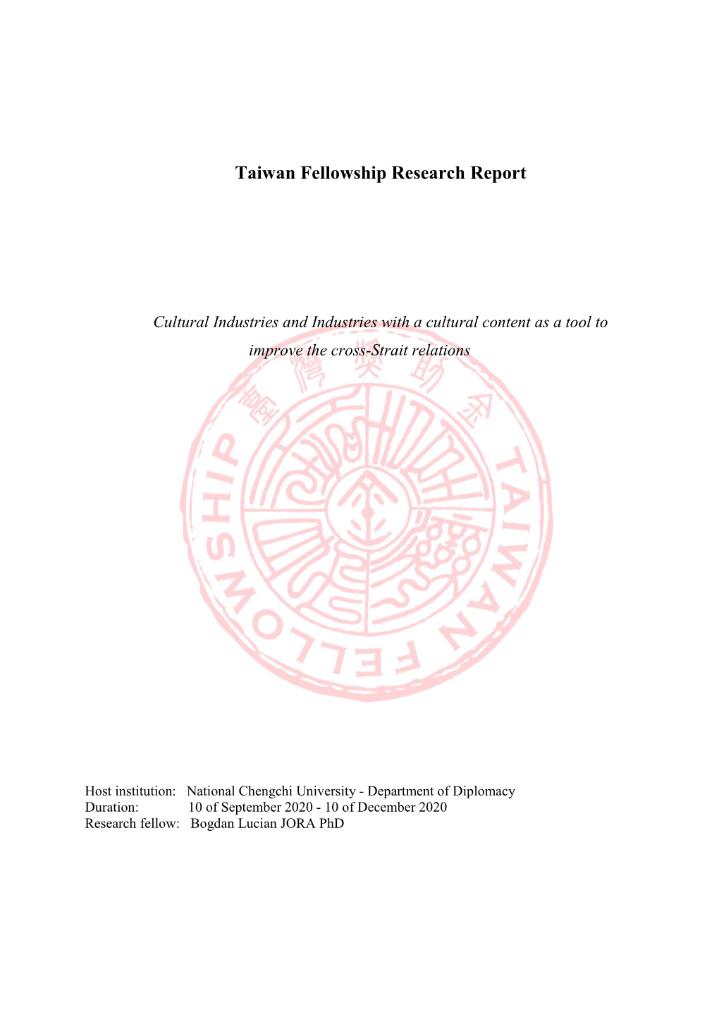 Taiwan Fellowship Research Report