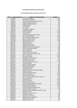 CG POWER and INDUSTRIAL SOLUTIONS LIMITED List