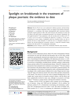 Spotlight on Brodalumab in the Treatment of Plaque Psoriasis: the Evidence to Date