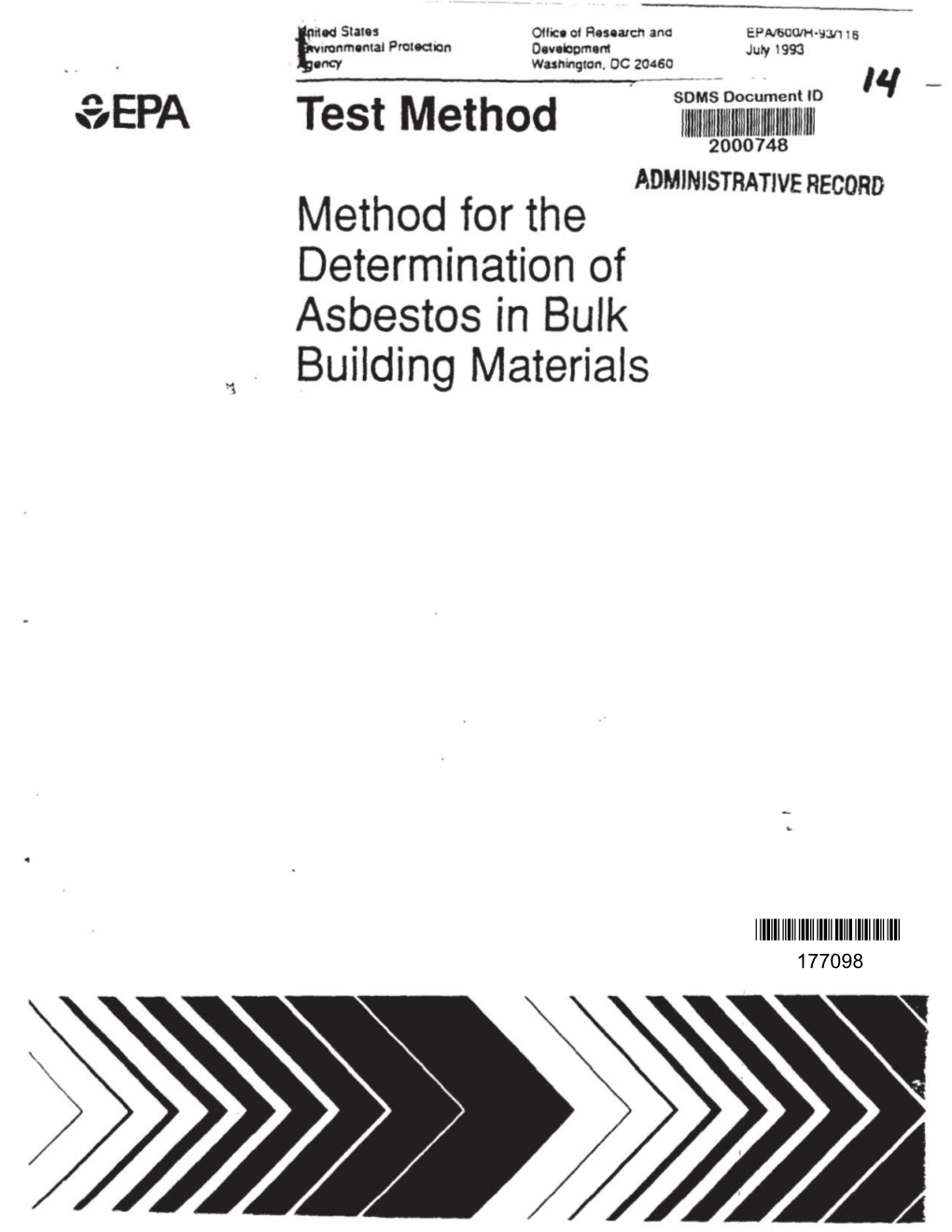 Method for the Determination of Asbestos in Bulk Building Materials