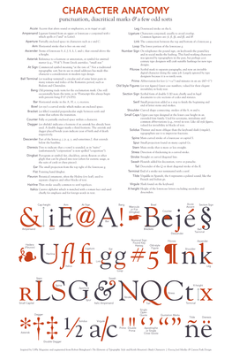 CHARACTER ANATOMY Punctuation, Diacritical Marks & a Few Odd Sorts