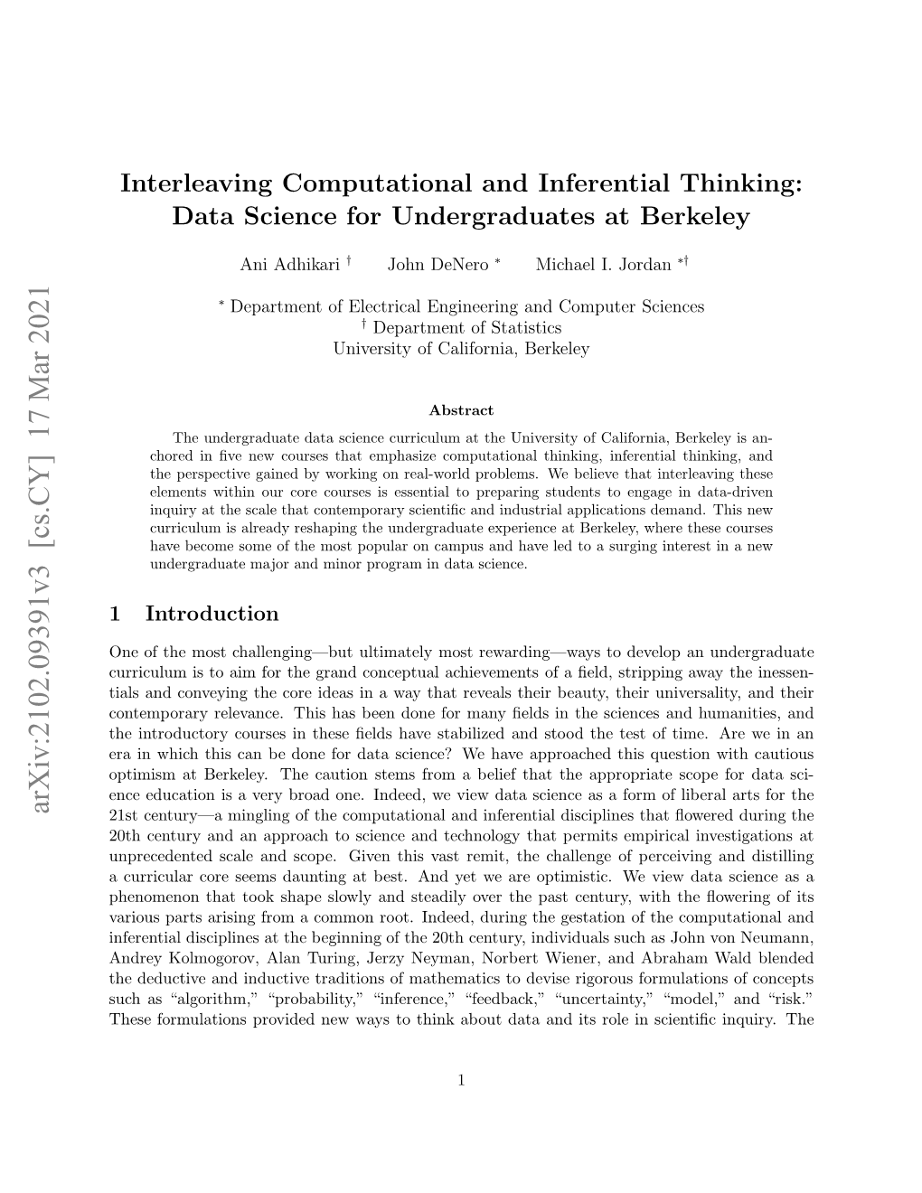 Interleaving Computational and Inferential Thinking: Data Science