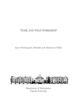 Tame and Wild Workshop