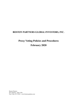 Proxy Voting Policies and Procedures February 2020
