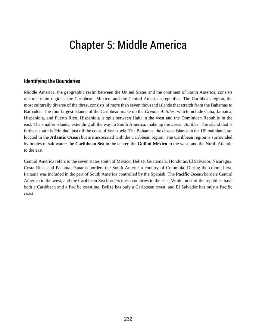 Chapter 5: Middle America