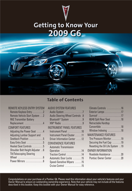 2009 Pontiac G6 Get to Know Guide