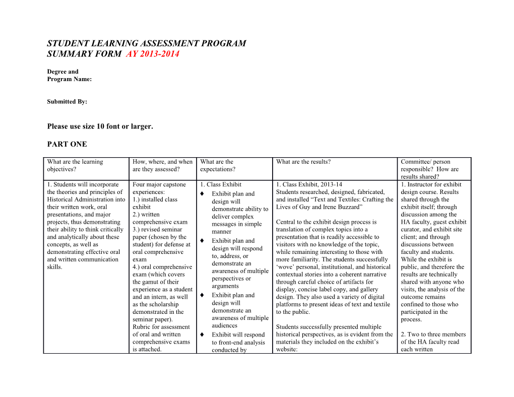 Student Learning Assessment Program s6