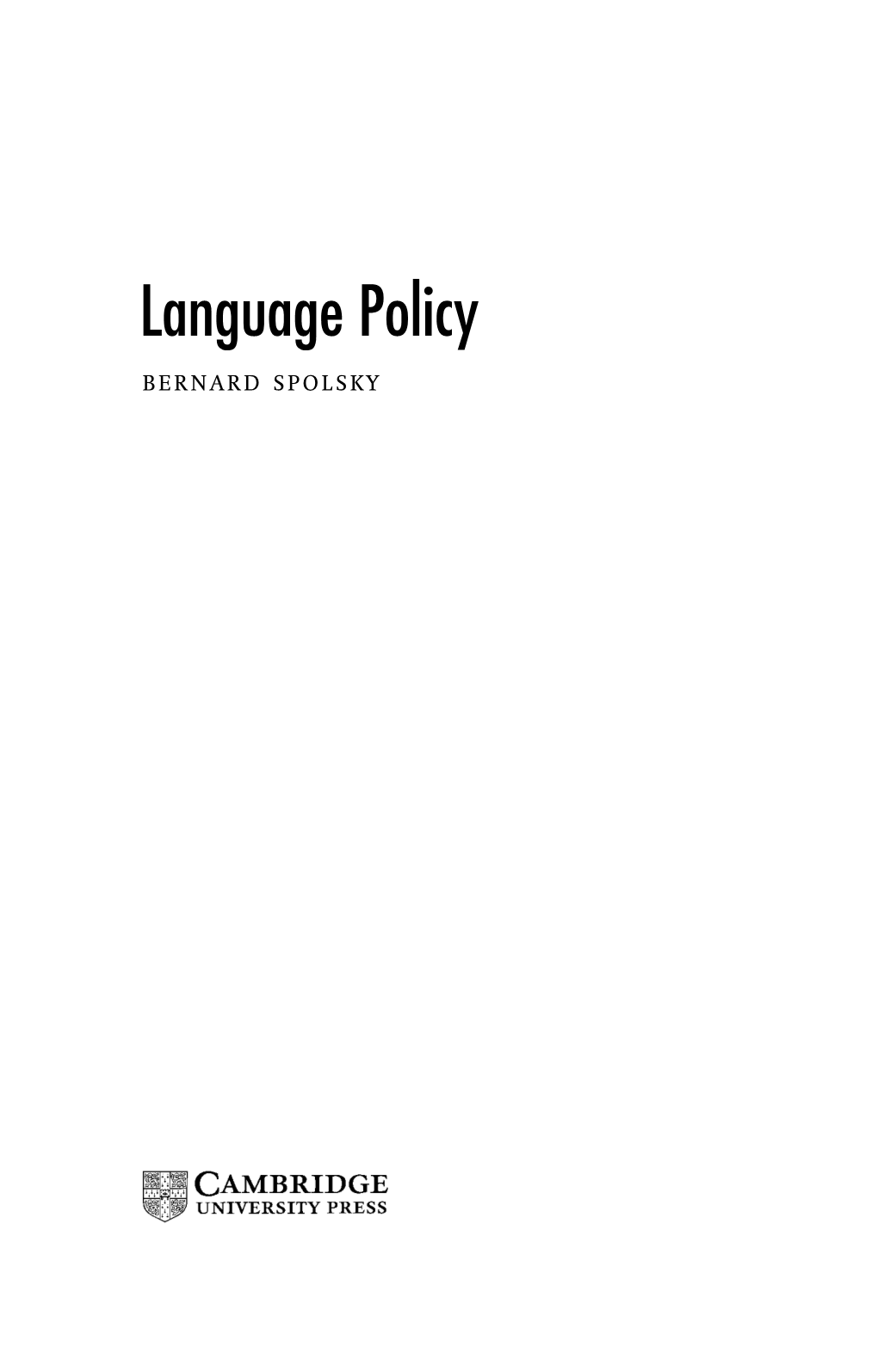 Language Policy