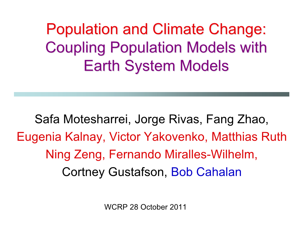 Population and Climate Change