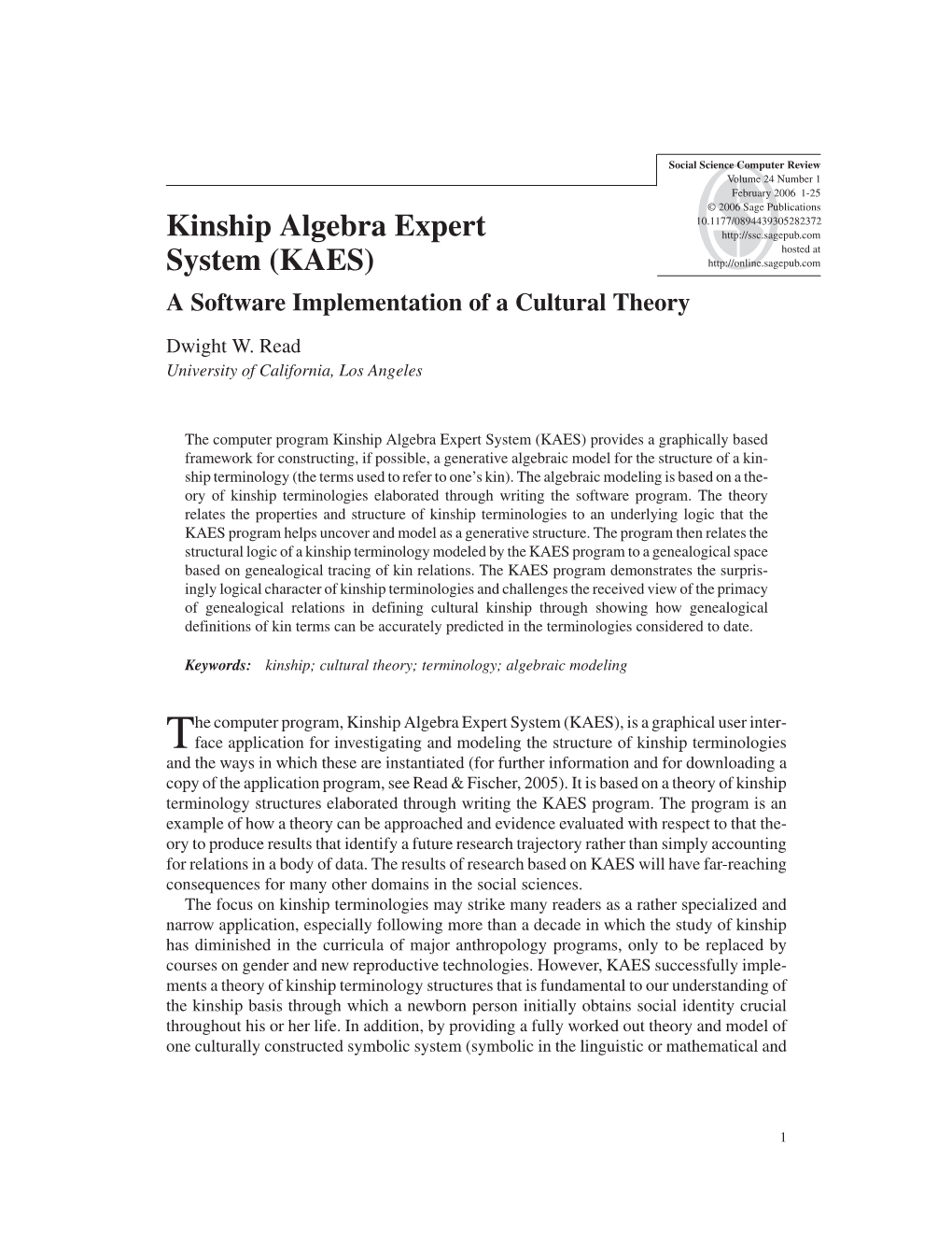 Kinship Algebra Expert System