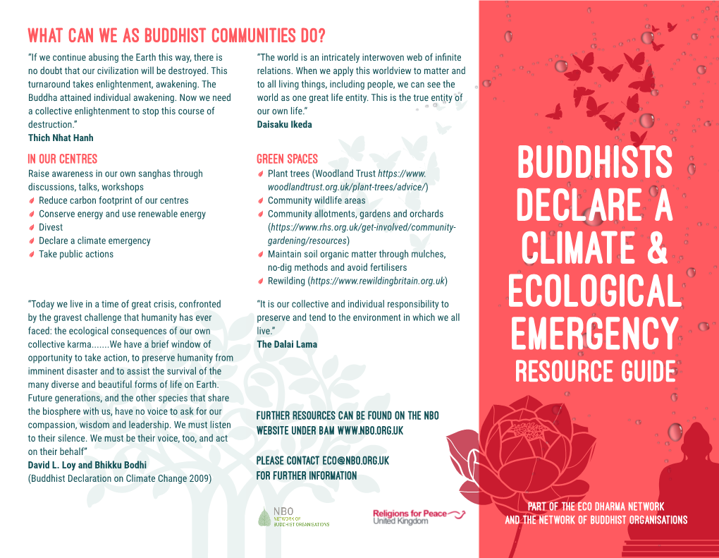 BUDDHISTS Declare a CLIMATE & ECOLOGICAL EMERGENCY