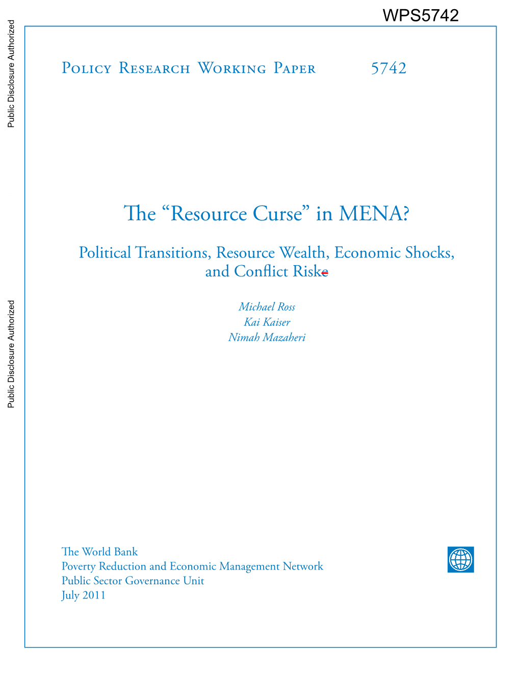 Resource Curse” in MENA?